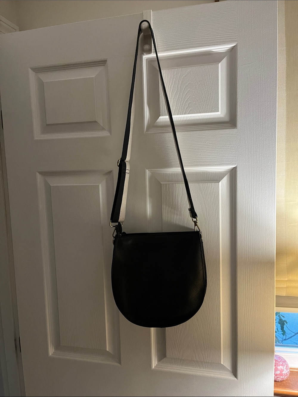 Madewell Black Leather Crescent Crossbody